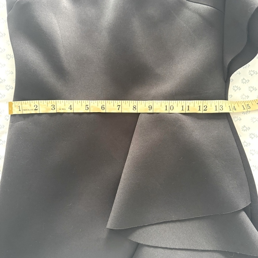 ASOS True Violet Elegant Black One-Shoulder Ruffle Midi Size 10 Dress - Picture 8 of 12
